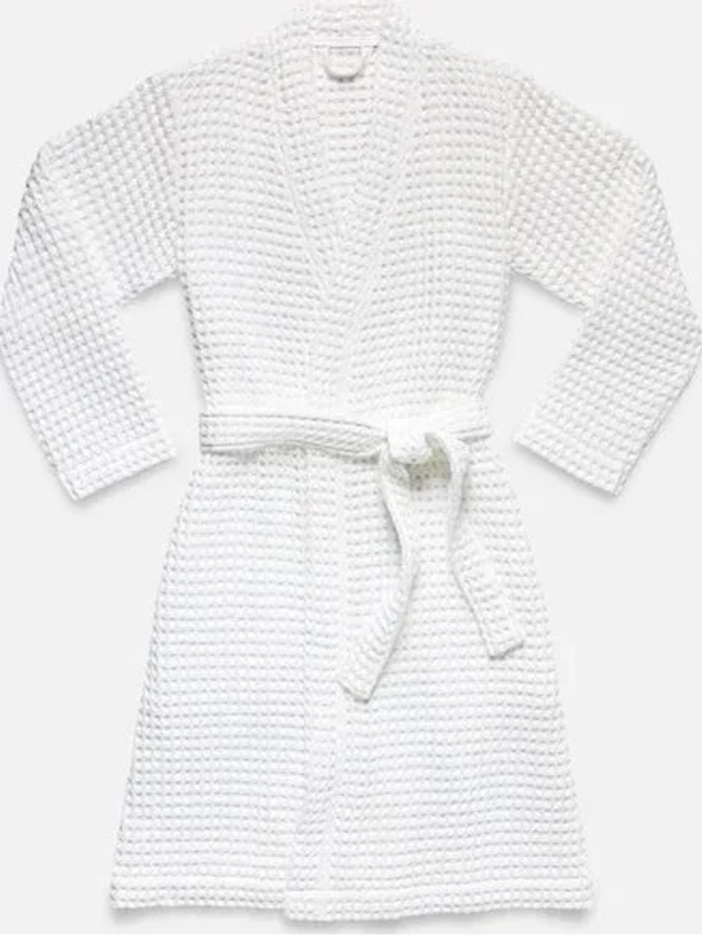 Brooklinen White Waffle Robe with Tie Belt (XS/S)